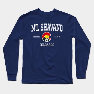 Mt Shavano Colorado 14ers Vintage Athletic Mountains Long Sleeve T-Shirt